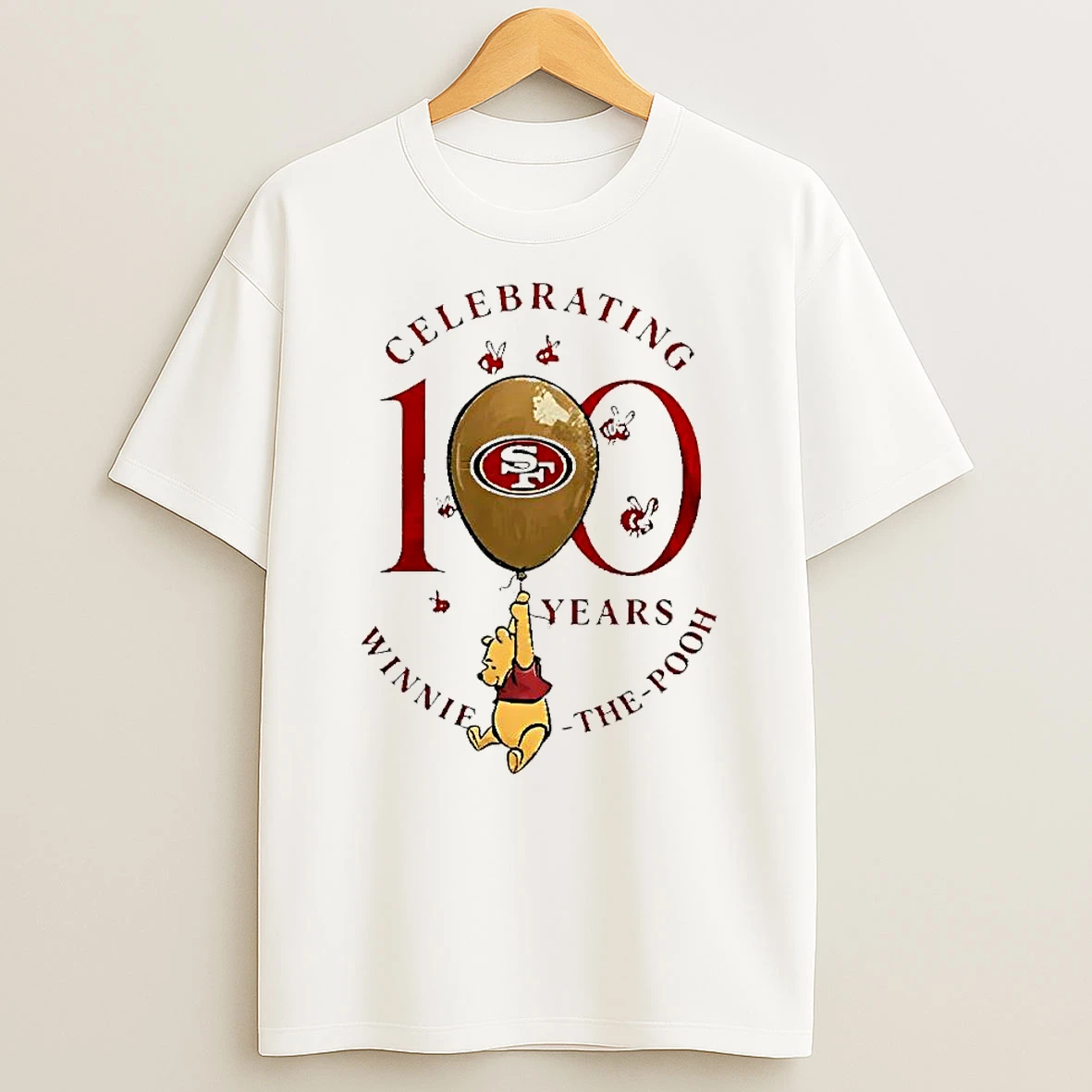 Awesome San Francisco 49ers X Winnie The Pooh 100th Anniversary T Shirt