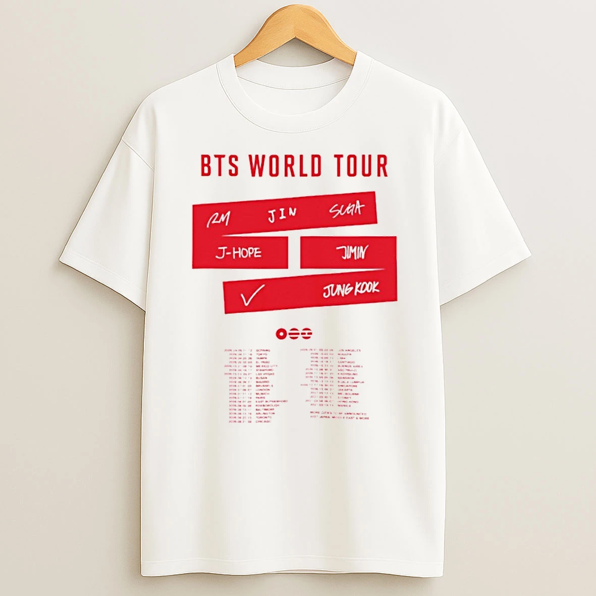 Bts World Tour 2026 Concert Tour Dates T Shirt