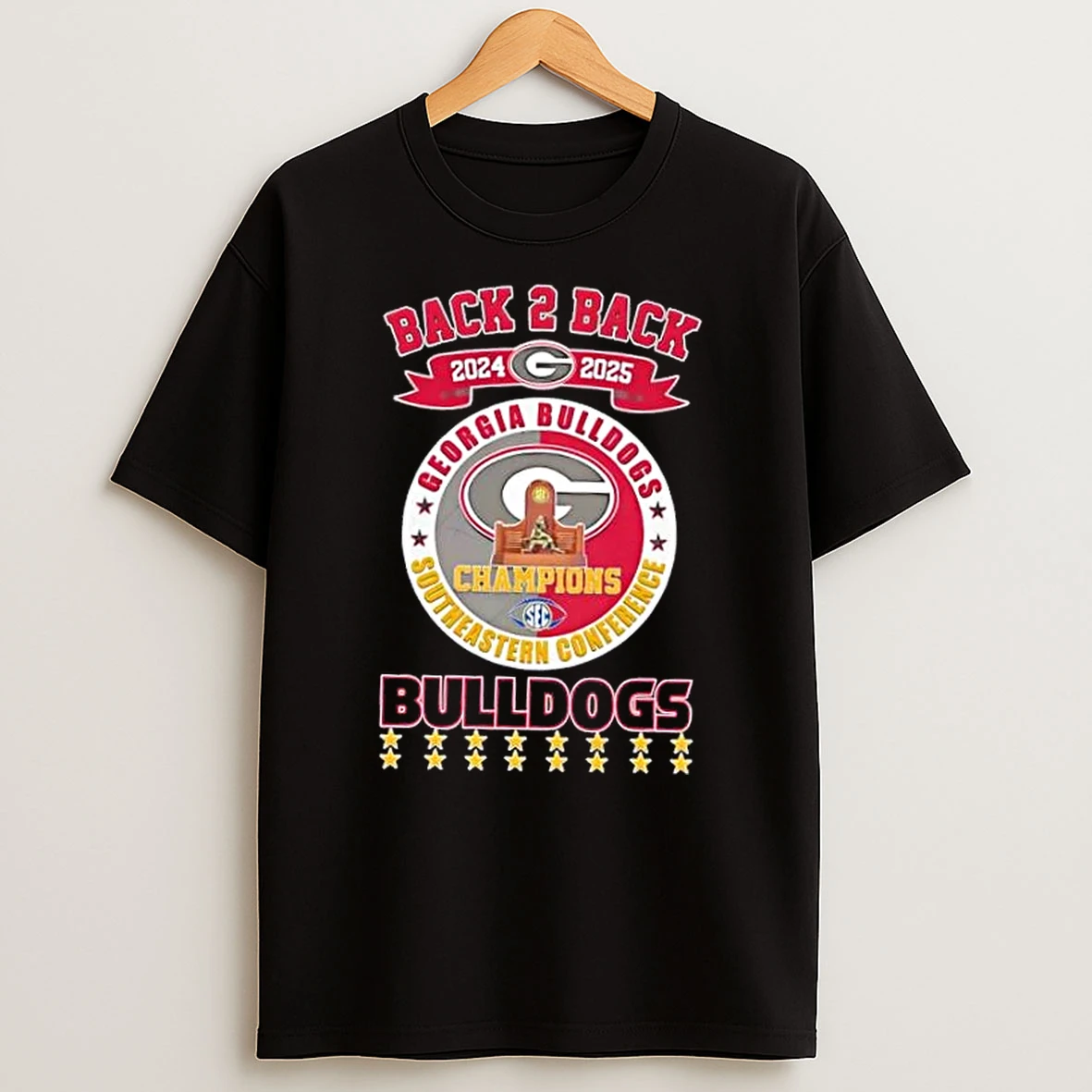 Back 2 Back 2024 2025 Sec Southeastern Conference Champions Georgia Bulldogs Football T Shirt