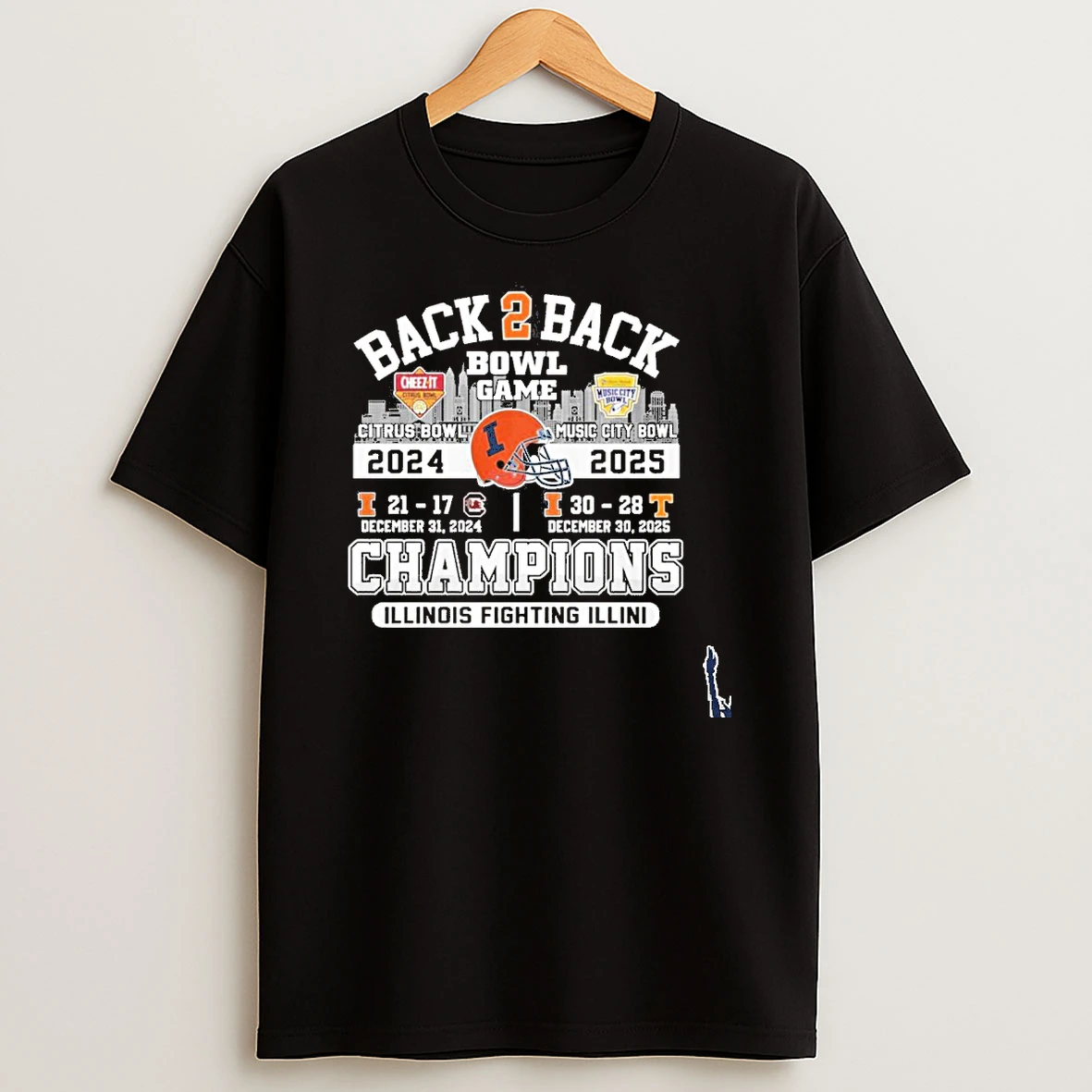 Back 2 Back Citrus Bowl Champions Illinois Fighting Illini T Shirt