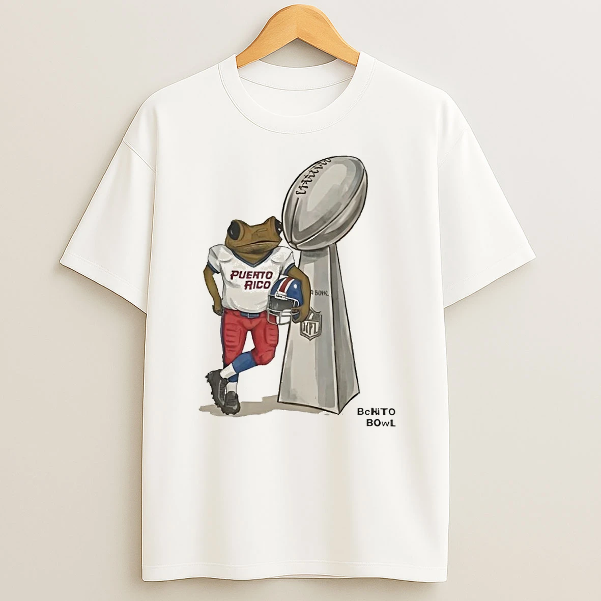 Bad Bunny Benito Bowl Super Bowl Halftime Puerto Rico Coqui Frog Football T Shirt