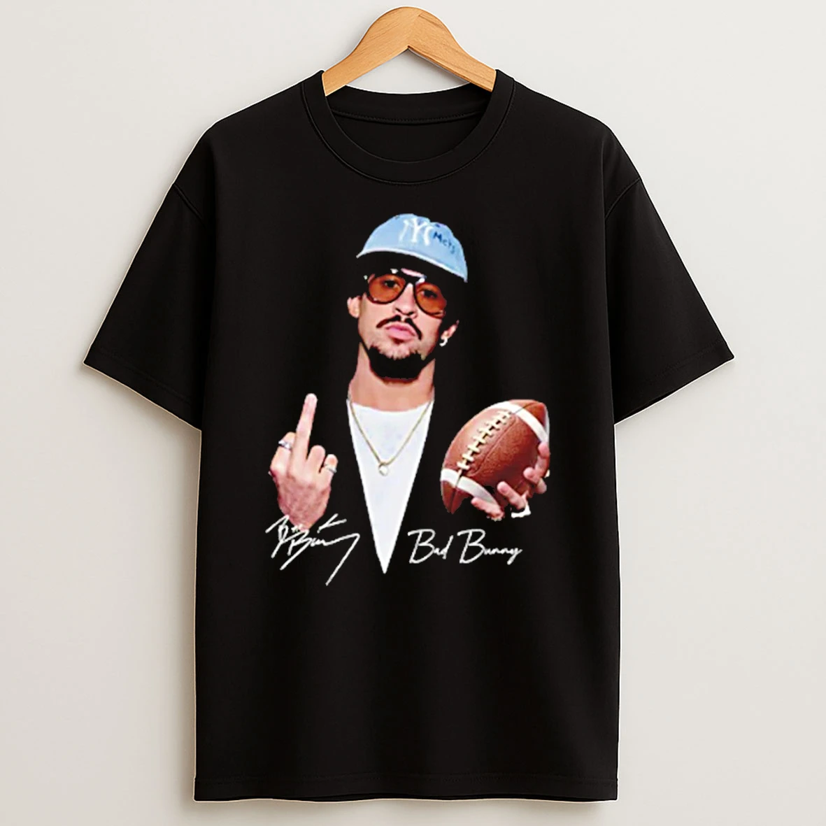 Bad Bunny Middle Finger Super Bowl Bad Benito Inspired Signature T Shirt