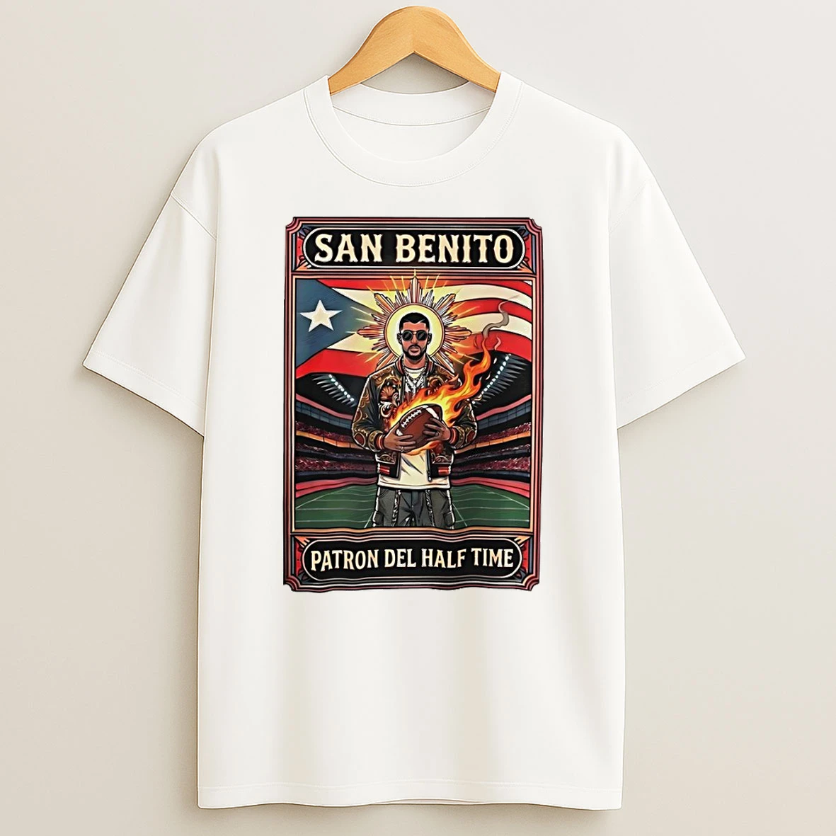 Bad Bunny Puerto Rico Benito Bowl San Benito Patron Del Half Time T Shirt