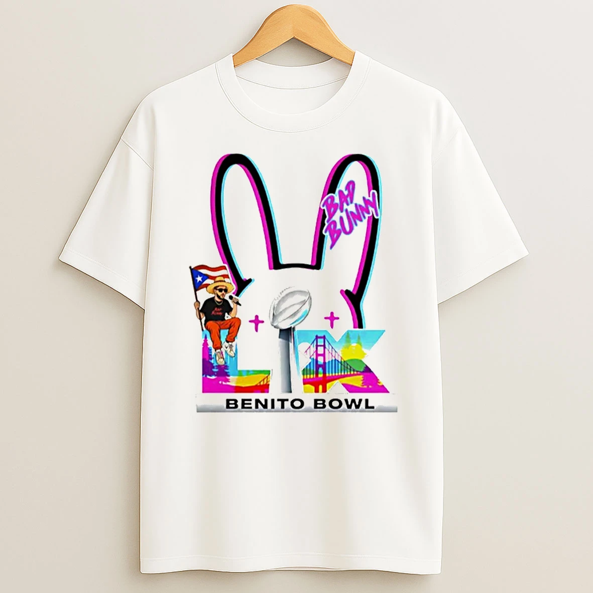 Bad Bunny Puerto Rico Football Benito Bowl T Shirt