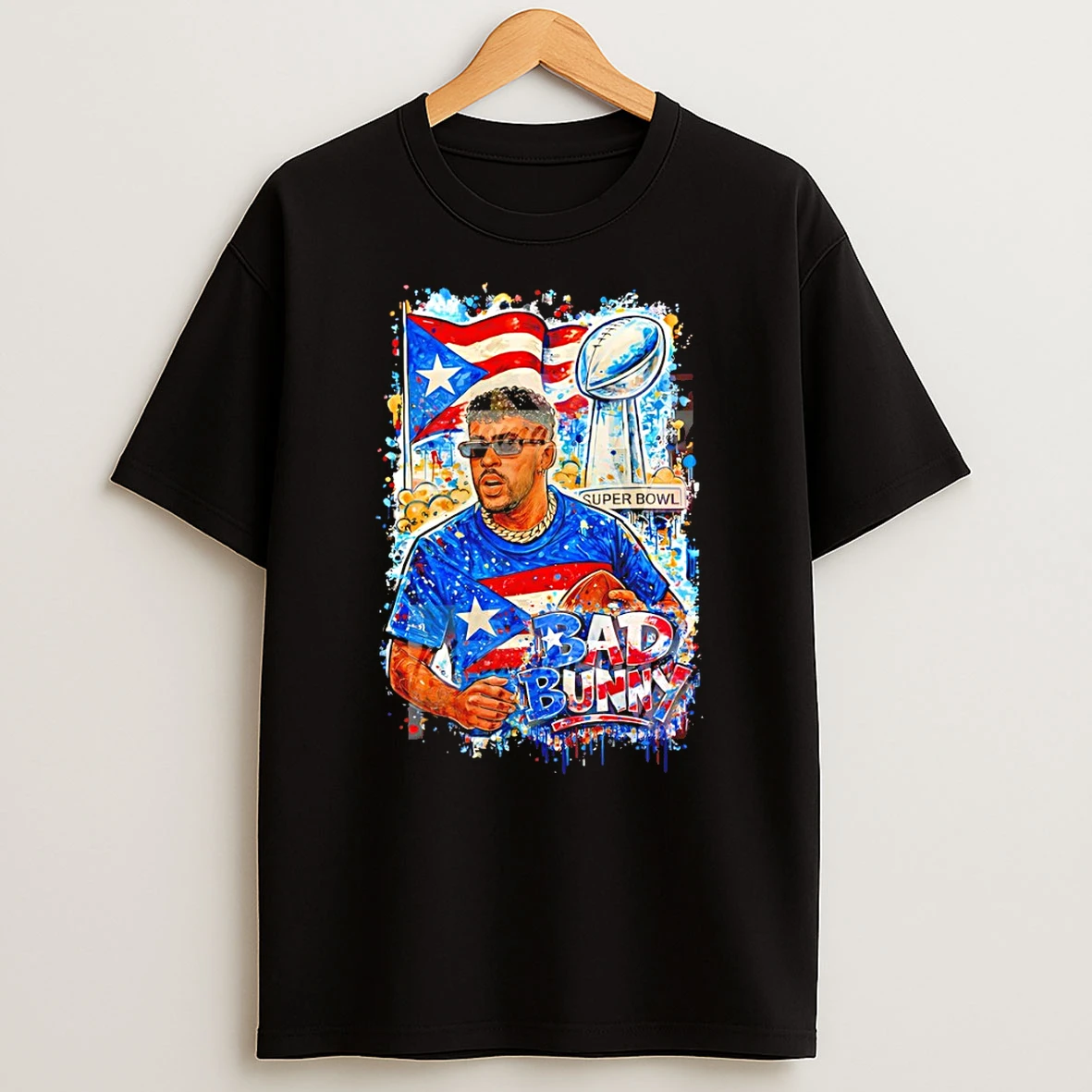 Bad Bunny Puerto Rico Super Bowl Art T Shirt