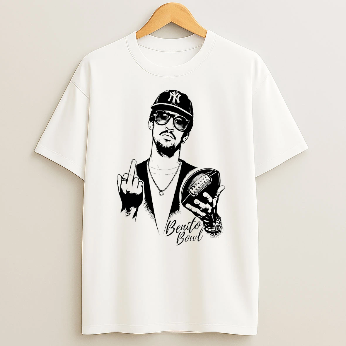 Bad Bunny The Benito Bowl Middle Finger Graphic T Shirt
