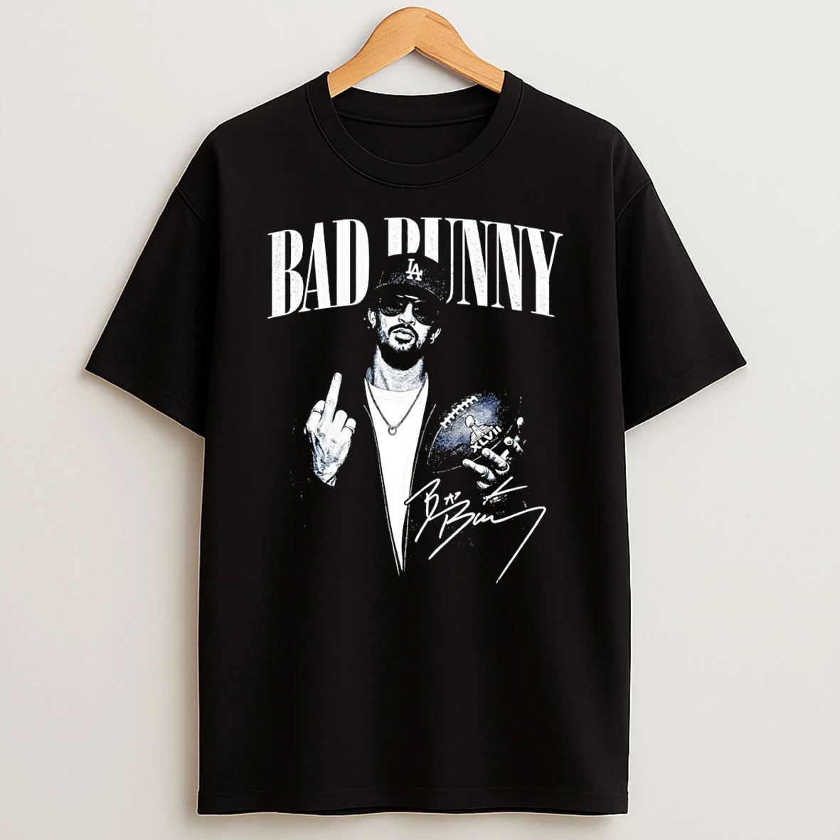 Bad Bunny Middle Finger Super Bowl Bunny Bowl 2026 Football Lix Signature T Shirt