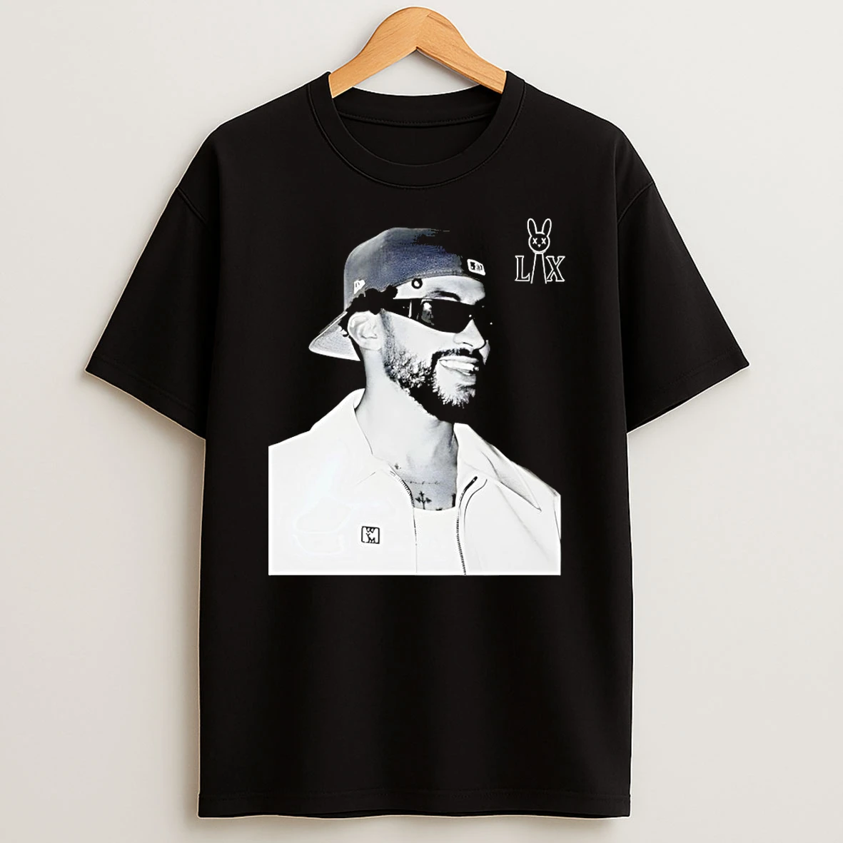 Bad Bunny Wearing Glass Super Bowl Halftime Show Lix Vintage T Shirt