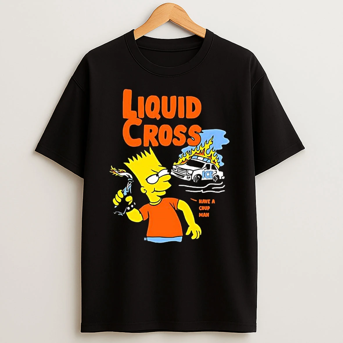 Bart Simpson Liquid Cross Have A Coup Man Ice Car T Shirt