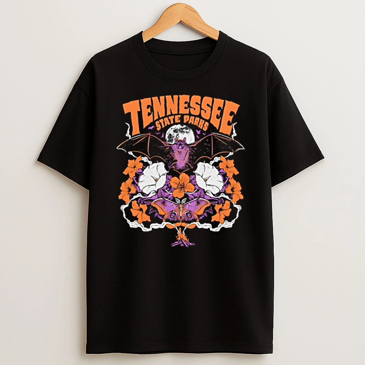 Bat And Butterfly Tennessee State Parks Pollinators Halloween T Shirt