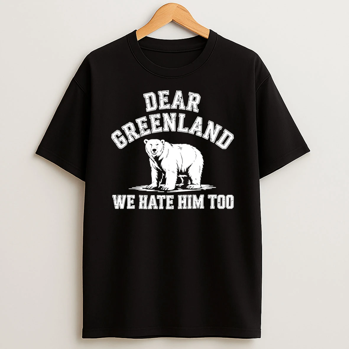 Bear Dear Greenland We Hate Him Too Greenland America Resist Protest T Shirt