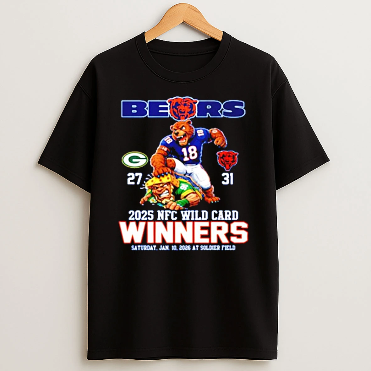 Bears 2025 Nfc Wild Card Winners Mascot T Shirt