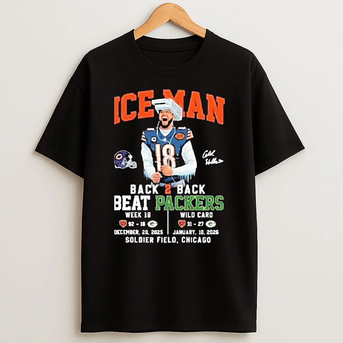 Bears Caleb Iceman Back 2 Back Beat Packers T Shirt