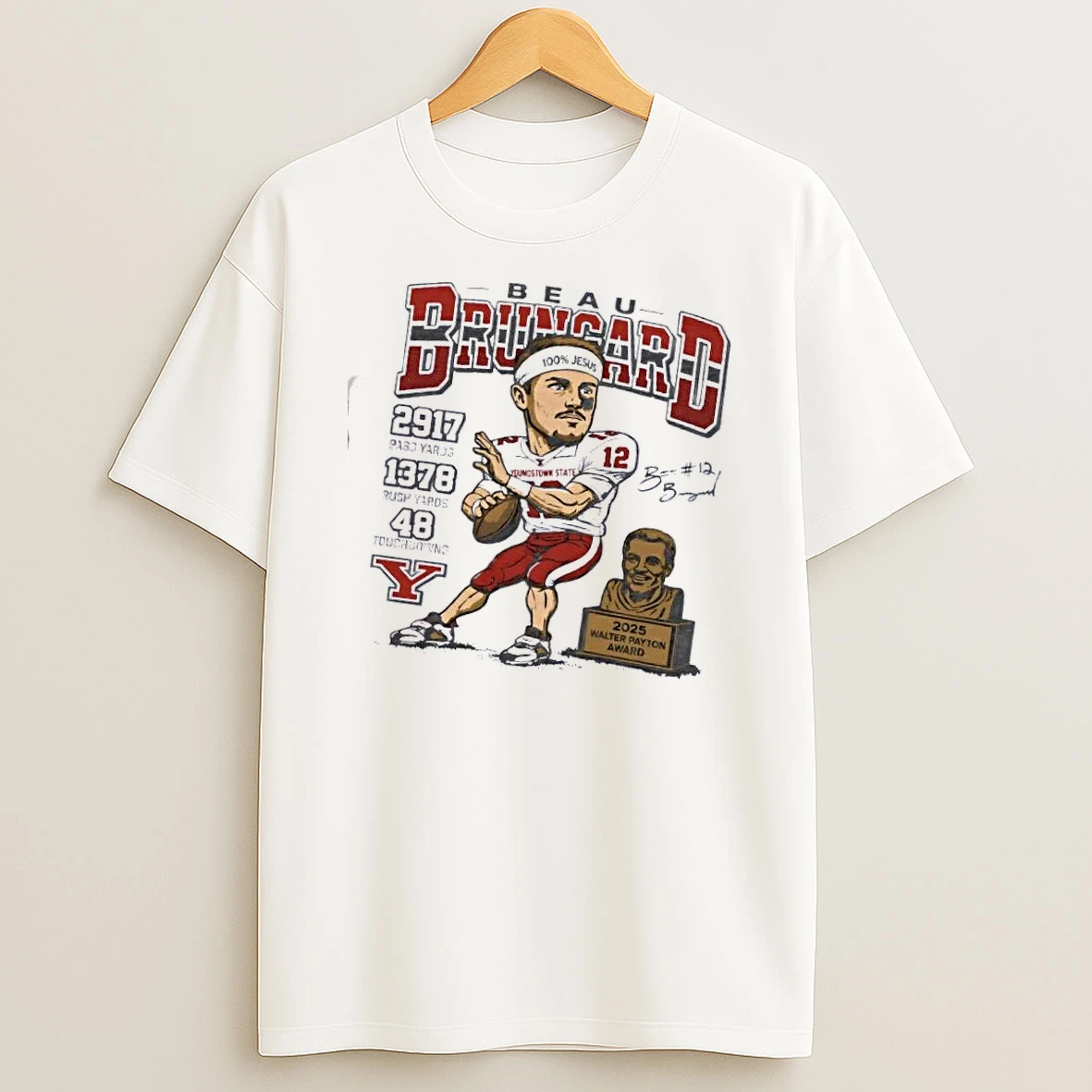 Beau Brungard 2025 Walter Payton Award Winner Signature T Shirt