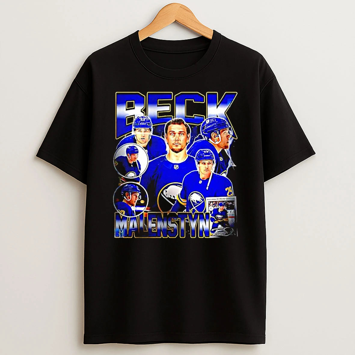 Beck Malenstyn Buffalo Sabres Hockey Signature Graphic T Shirt