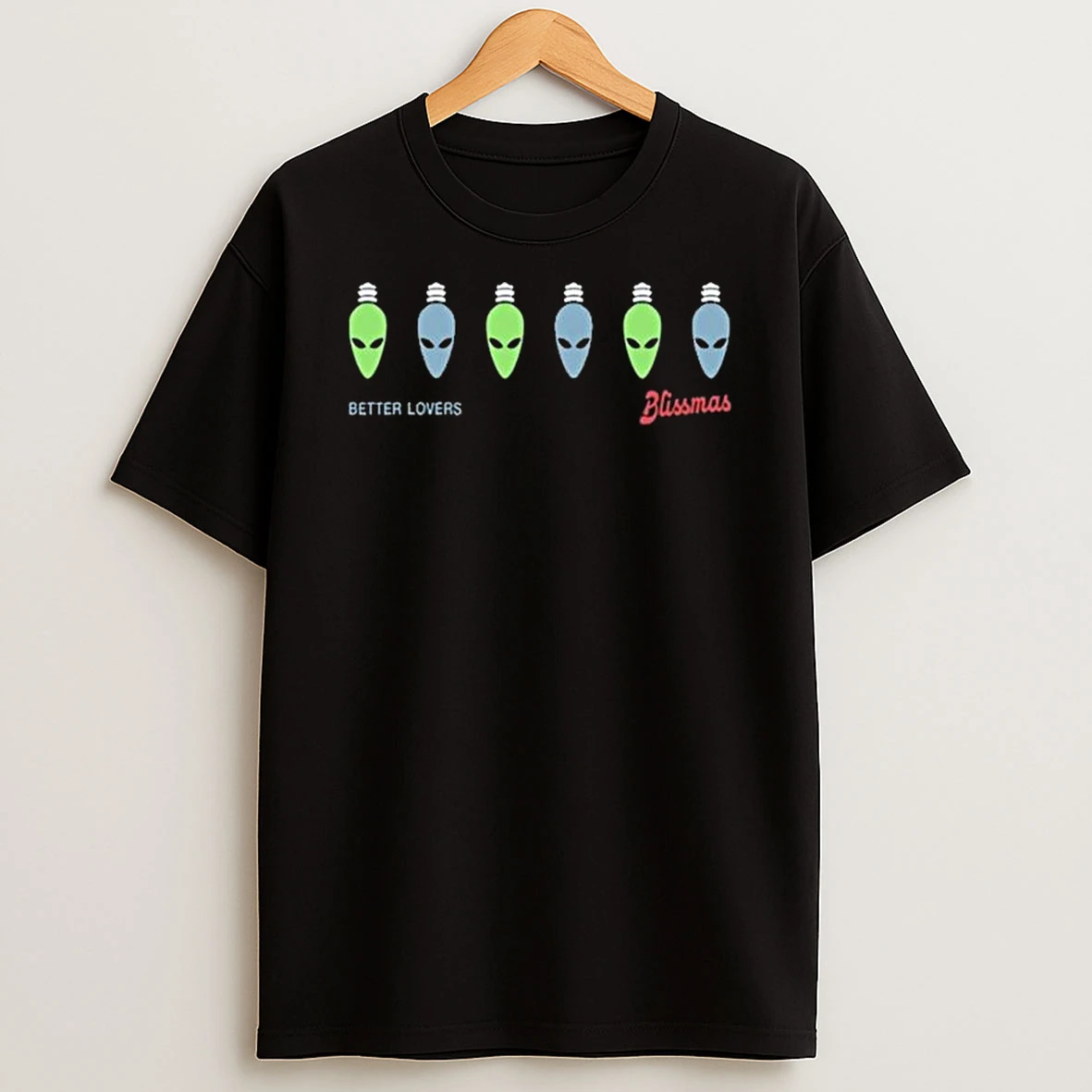Better Lovers 2026 Black Blissmas Alien Lights T Shirt