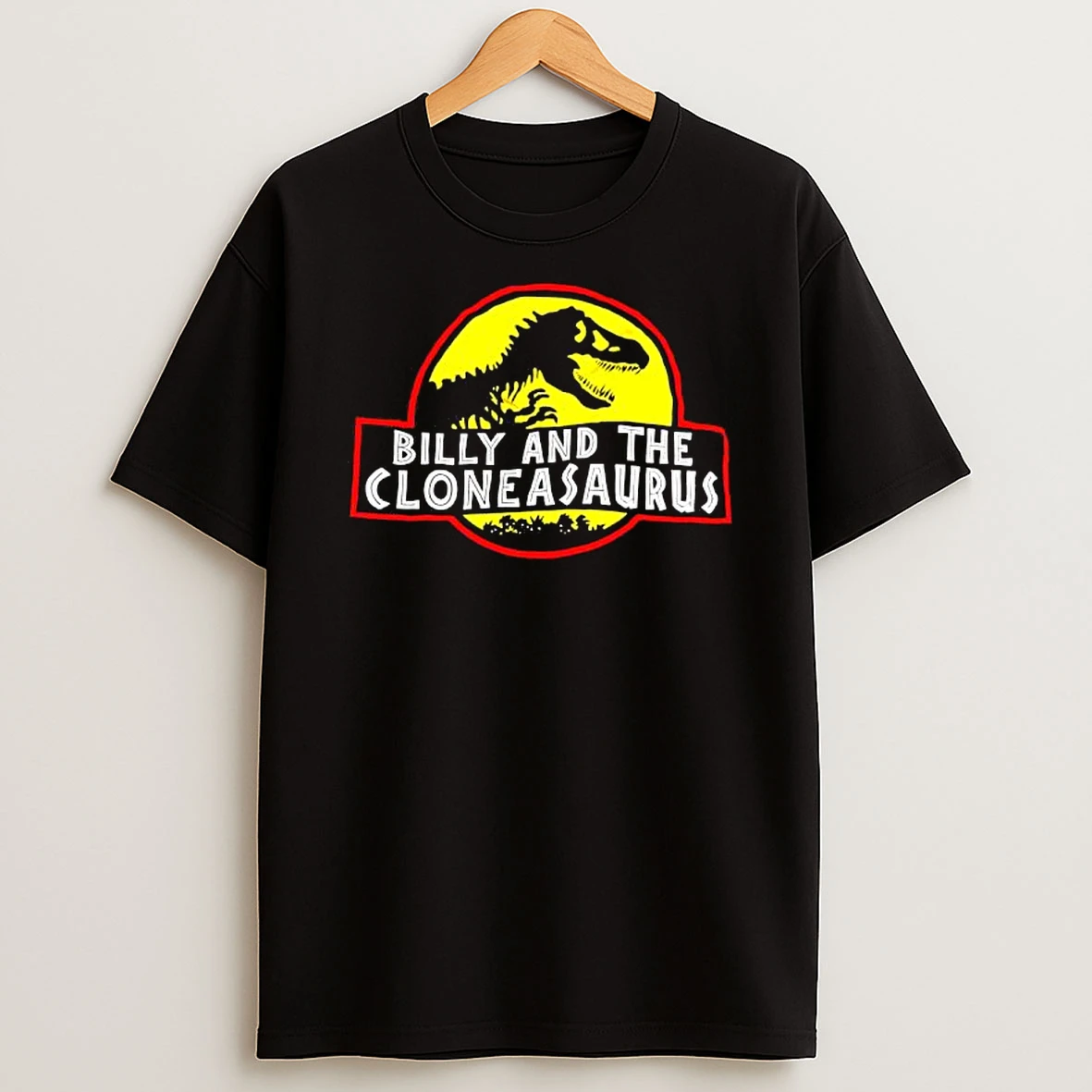Billy And The Cloneasaurus Parody Jurassic Park Logo T Shirt