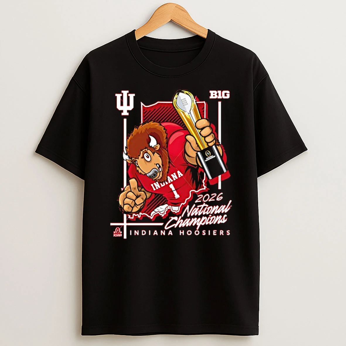 Bison Trophy 2025 Cfp National Champs Indiana Hoosiers T Shirt