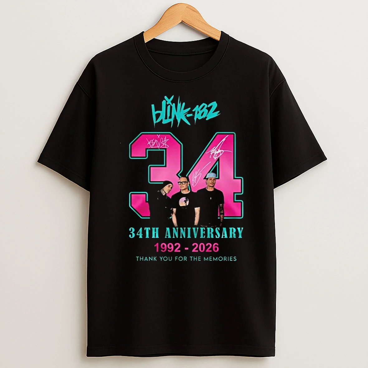 Blink 182 34th Anniversary 1992 %ce%b3co 2026 Thank You For The Memories T Shirt