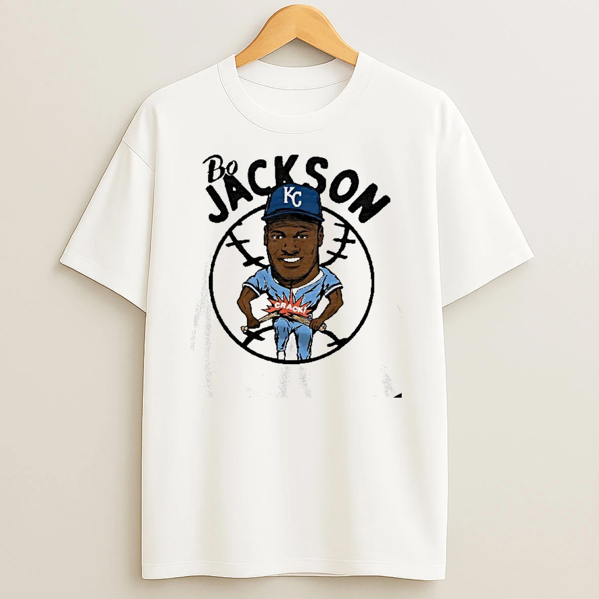 Bo Jackson Kansas City Royals Superstar Caricature T Shirt