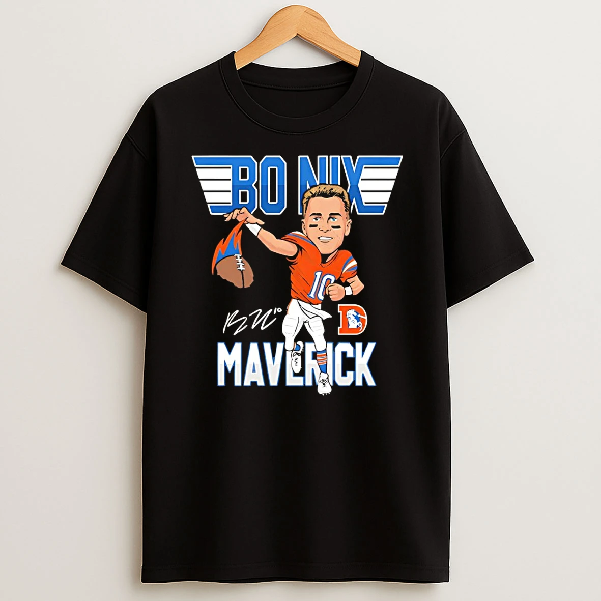 Bo Nix Maverick Of Denver Broncos Signature Vintage T Shirt