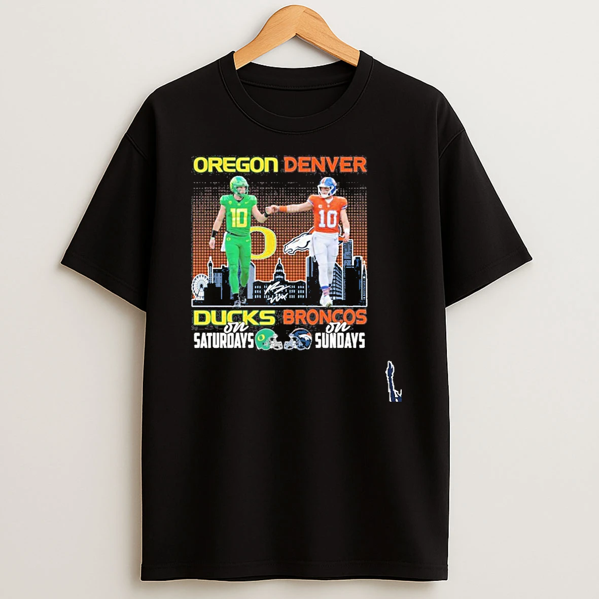Bo Nix Oregon Ducks On Saturdays X Denver Broncos On Sundays T Shirt