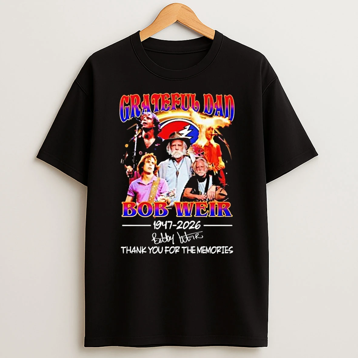 Bob Weir Grateful Dead 1947 2026 Signature Thank You For The Memories T Shirt