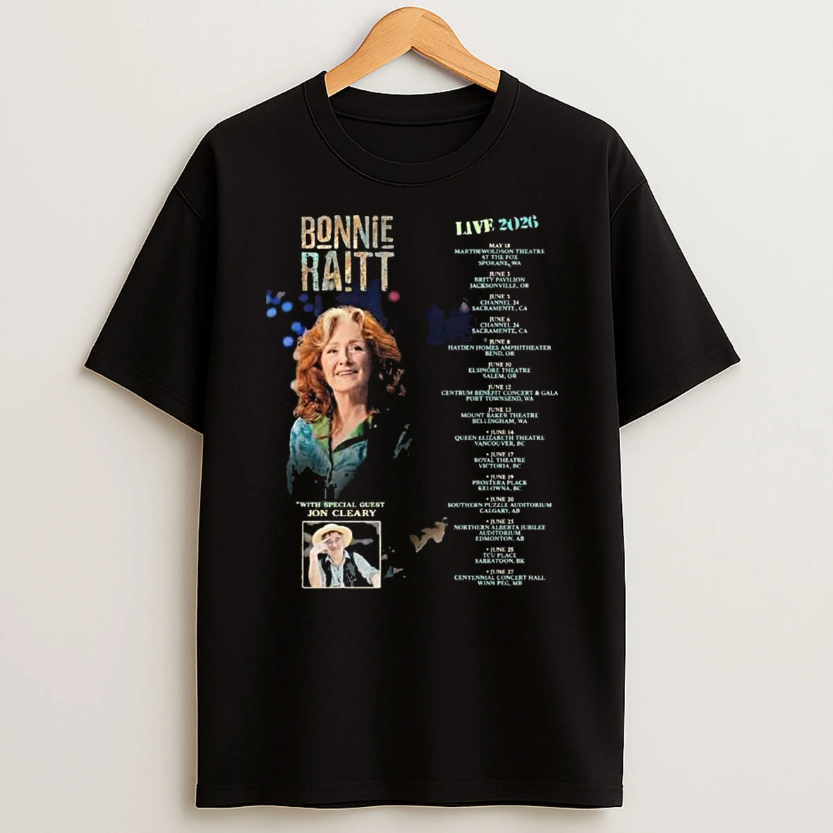 Bonnie Raitt Live 2026 Tour T Shirt