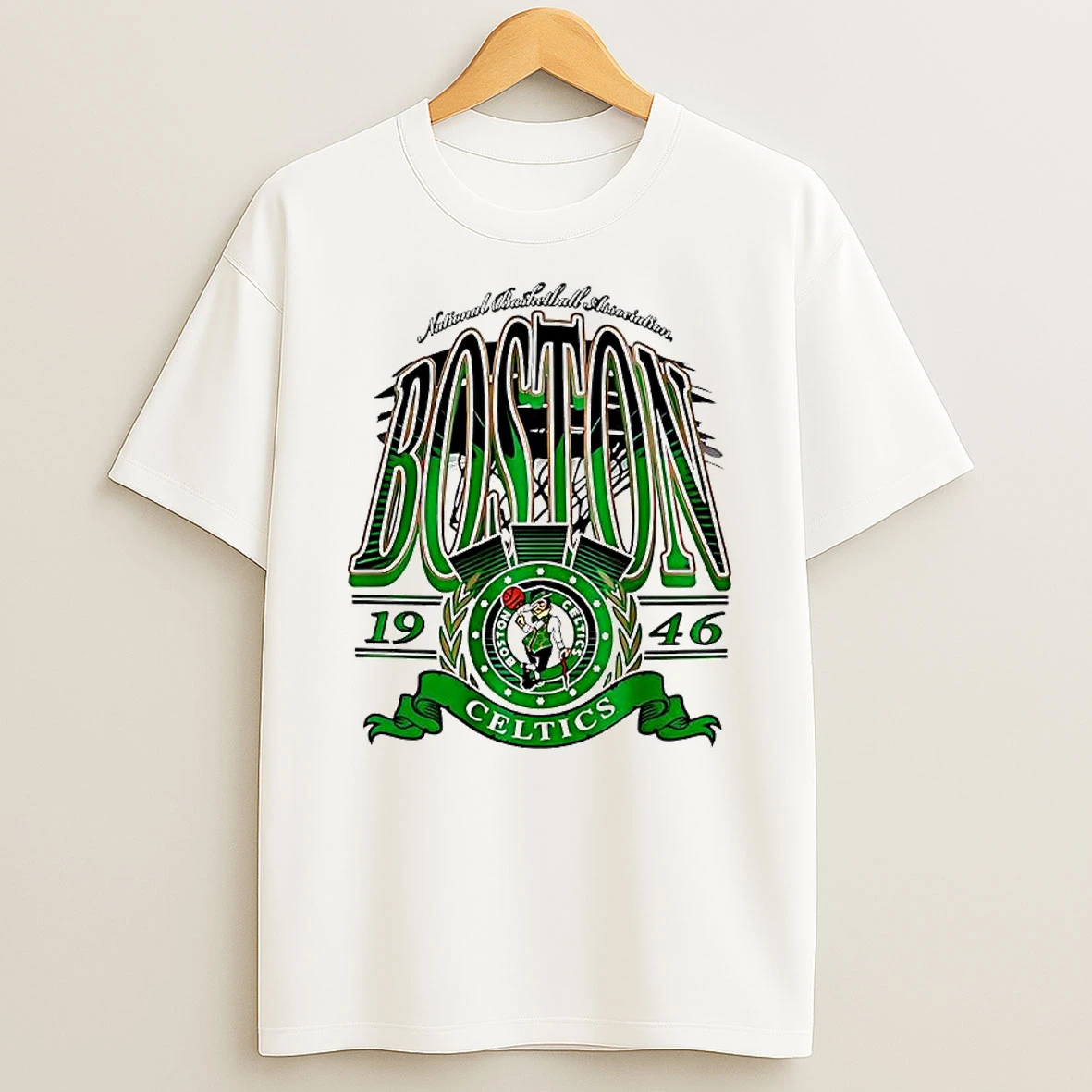 Boston Celtics Natiopnal Basketball Association 1946 Logo T Shirt