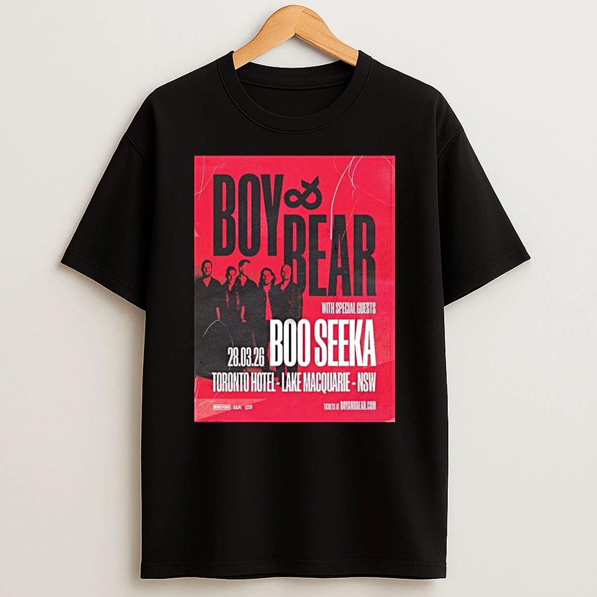 Boy Bear Toronto Hotel March 28 2026 Concert T Shirt
