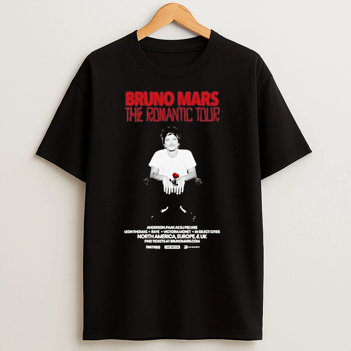 Bruno Mars The Romantic 2026 Tour Vintage T Shirt