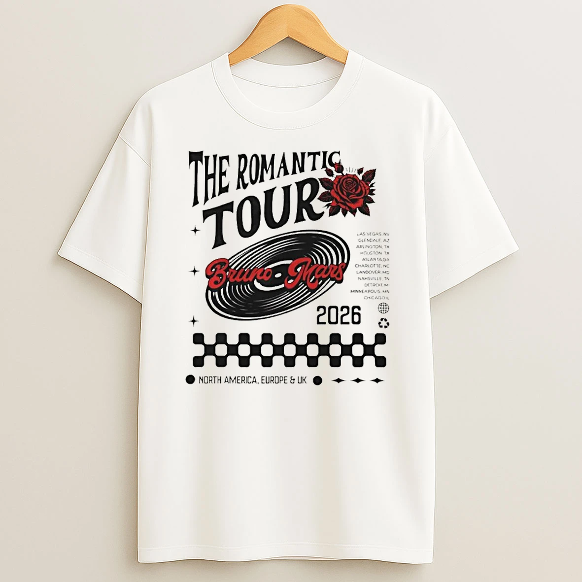 Bruno Mars The Romantic Tour Dates T Shirt