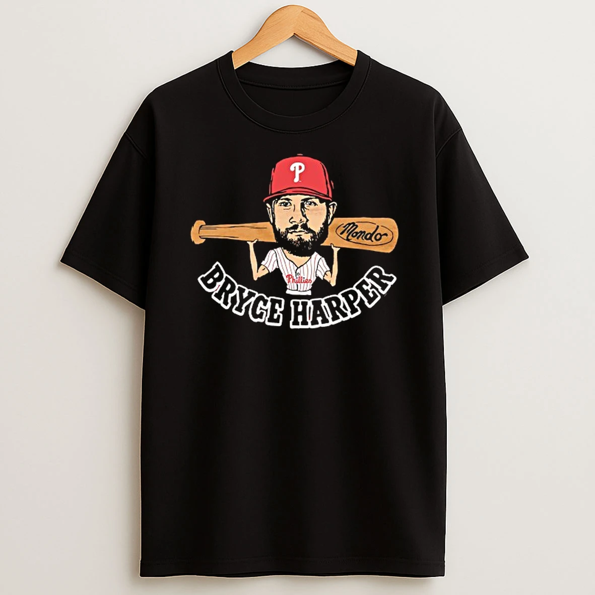 Bryce Harper Mondo Bat Philadelphia Phillies Superstar Caricature T Shirt
