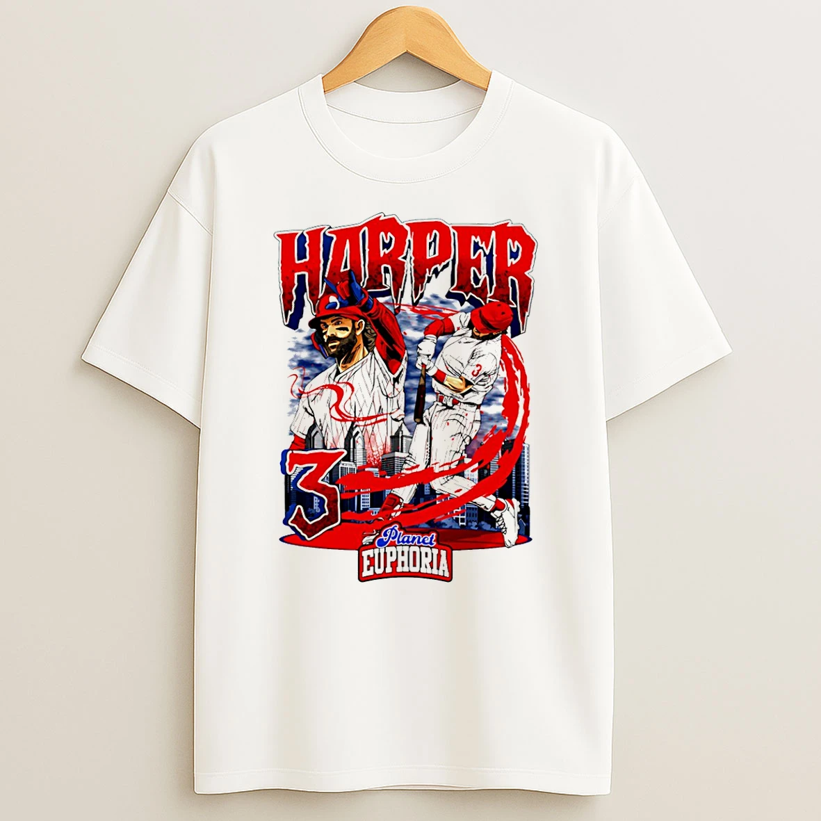 Bryce Harper Philadelphia Phillies Hand Drawn Artwork T Shirt