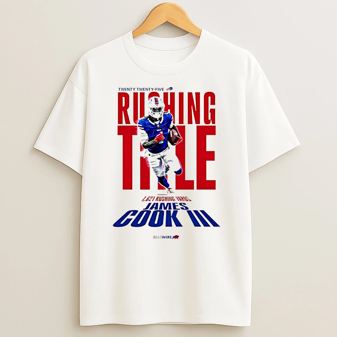 Buffalo Bills James Cook 2025 2026 Rushing Title 1621 Rushing Yards Circle T Shirt