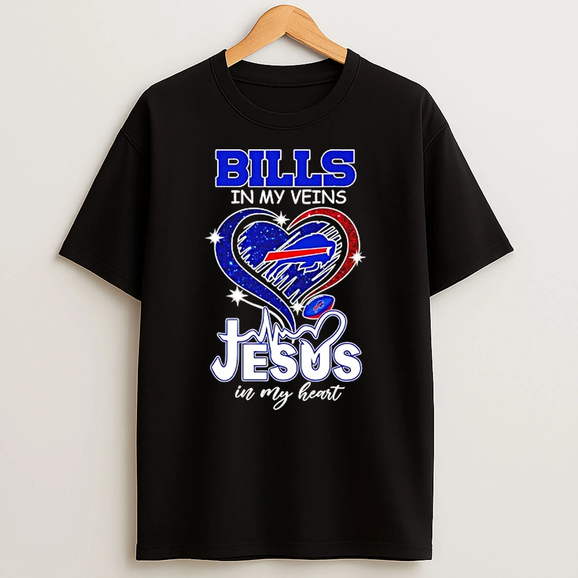 Buffalo Bills In My Veins Jesus In My Heart T Shirt