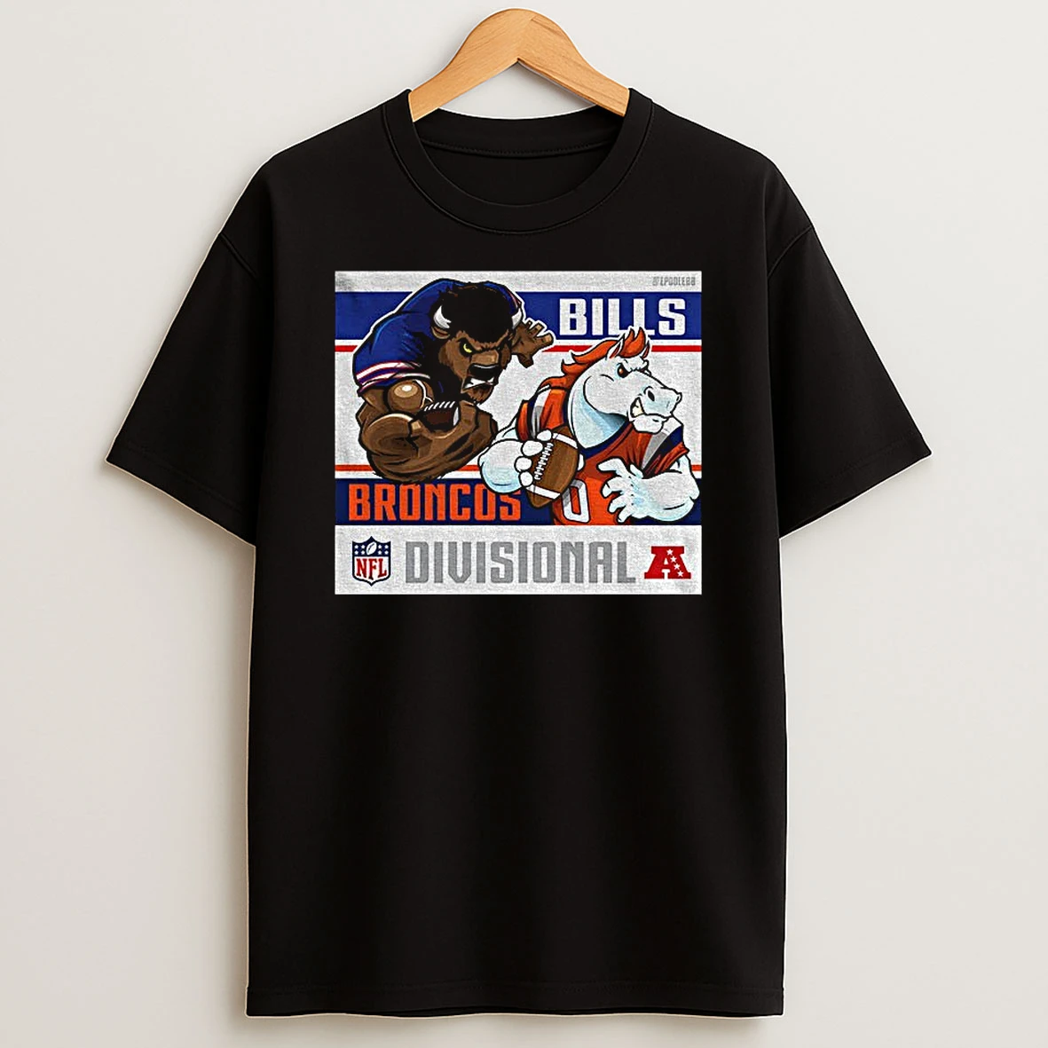 Buffalo Bills Vs Denver Broncos Mascot Football Nfl Divisional Round T Shirt