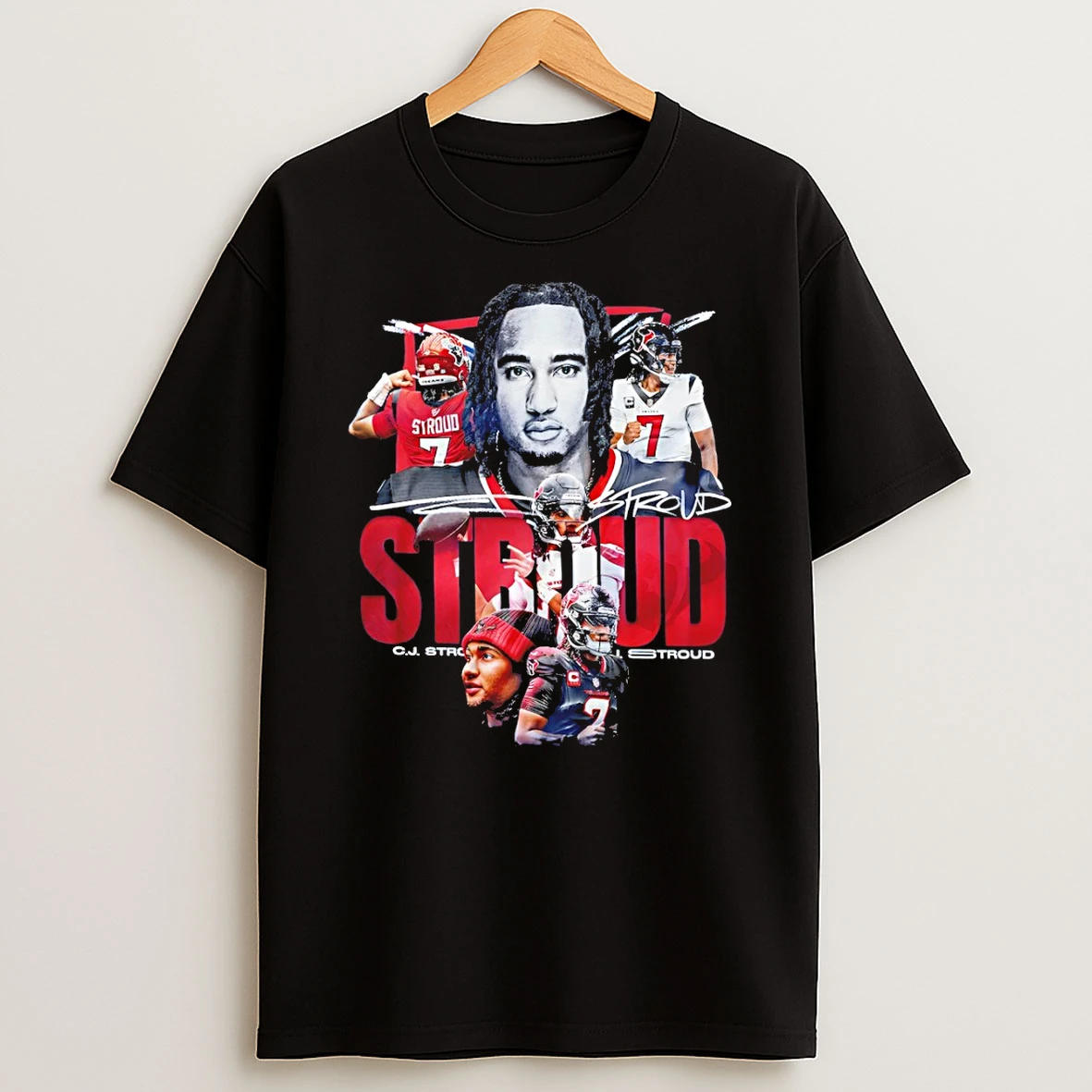 C J Stroud Houston Texans Nfl Football Signature Graphic T Shirt