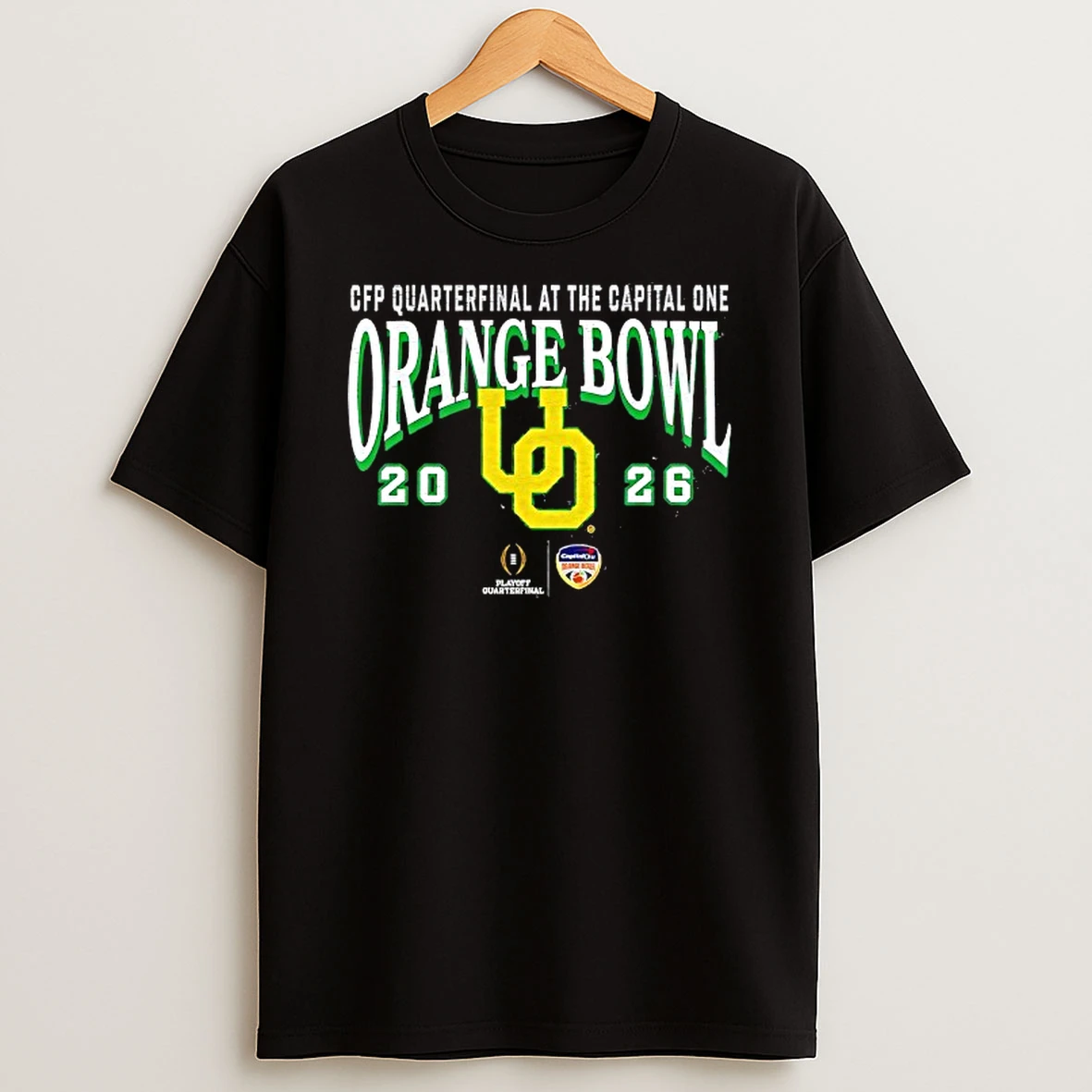 Cfp Quarterfinal At The Capital One Orange Bowl 2026 Oregon Ducks Wreath Logo T Shirt
