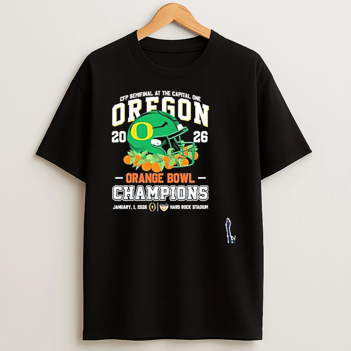 Cfp Semifinal Oregon Ducks Orange Bowl Champions Helmet T Shirt