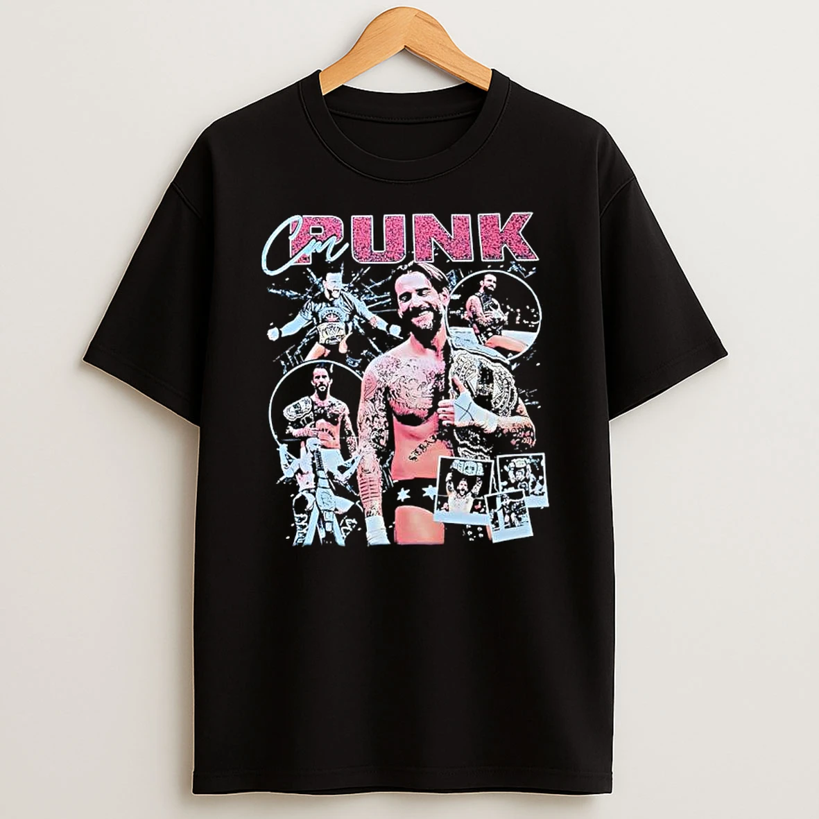 Cm Punk Retro Style Graphic T Shirt