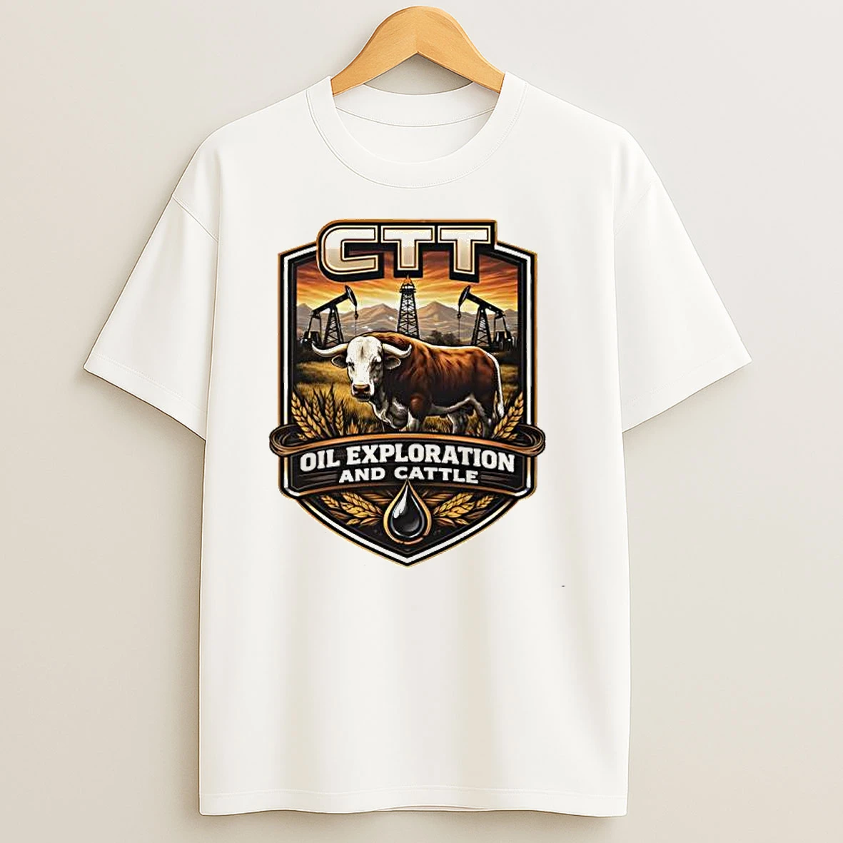 Ctt Oil Exploration And Cattle Retro Funny T Shirt