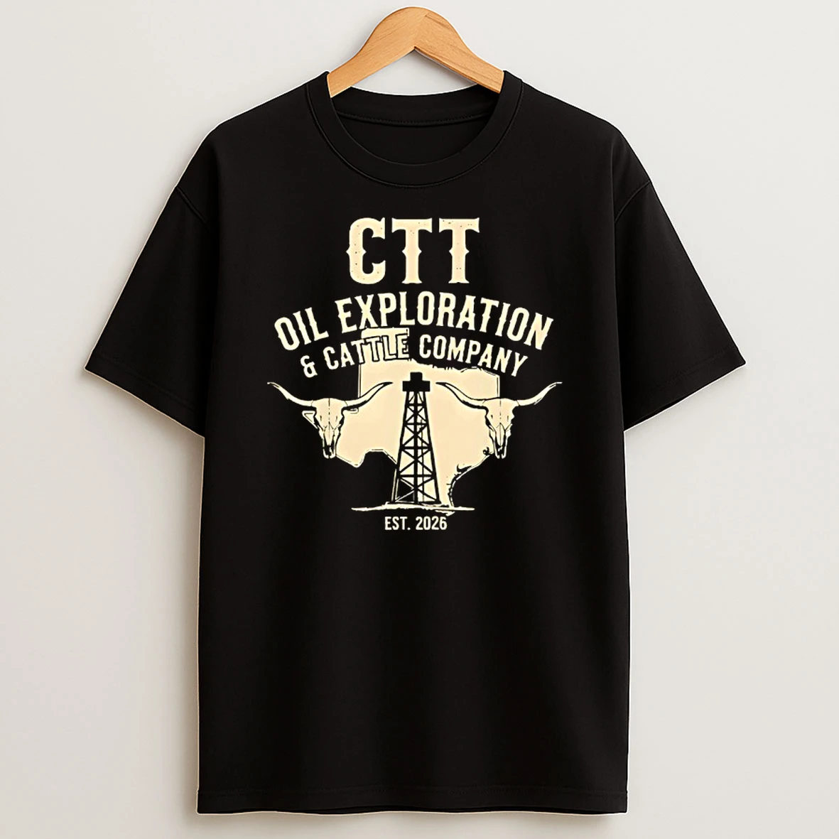 Ctt Oil Exploration And Cattle Est 2026 Retro T Shirt