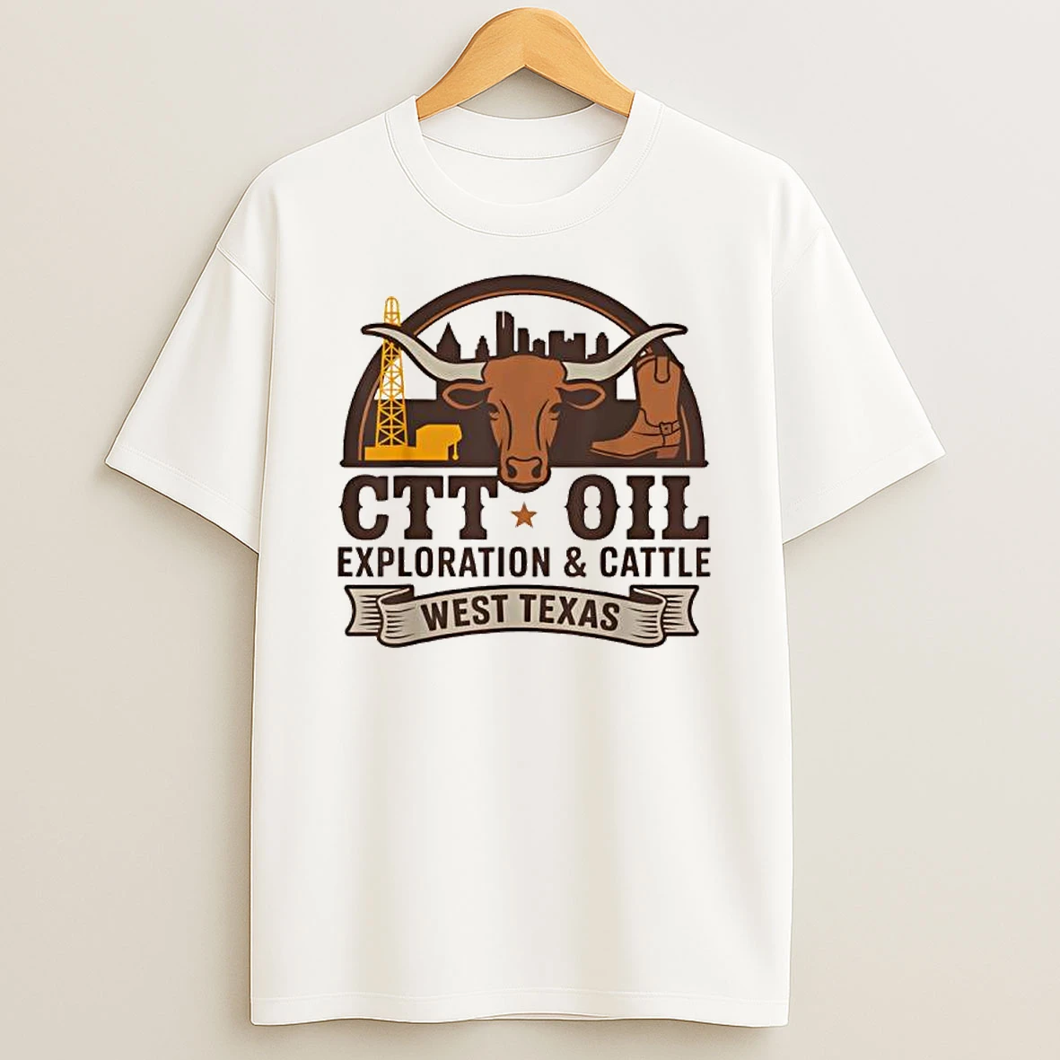 Ctt Oil Exploration And Cattle West Texas Vintage T Shirt