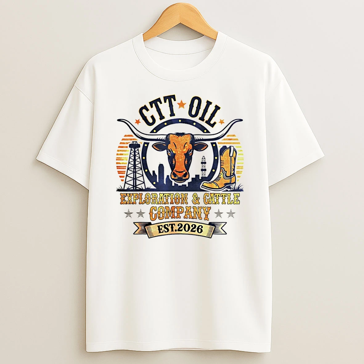 Ctt Oil Exploration And Cattle Company Est 2026 T Shirt