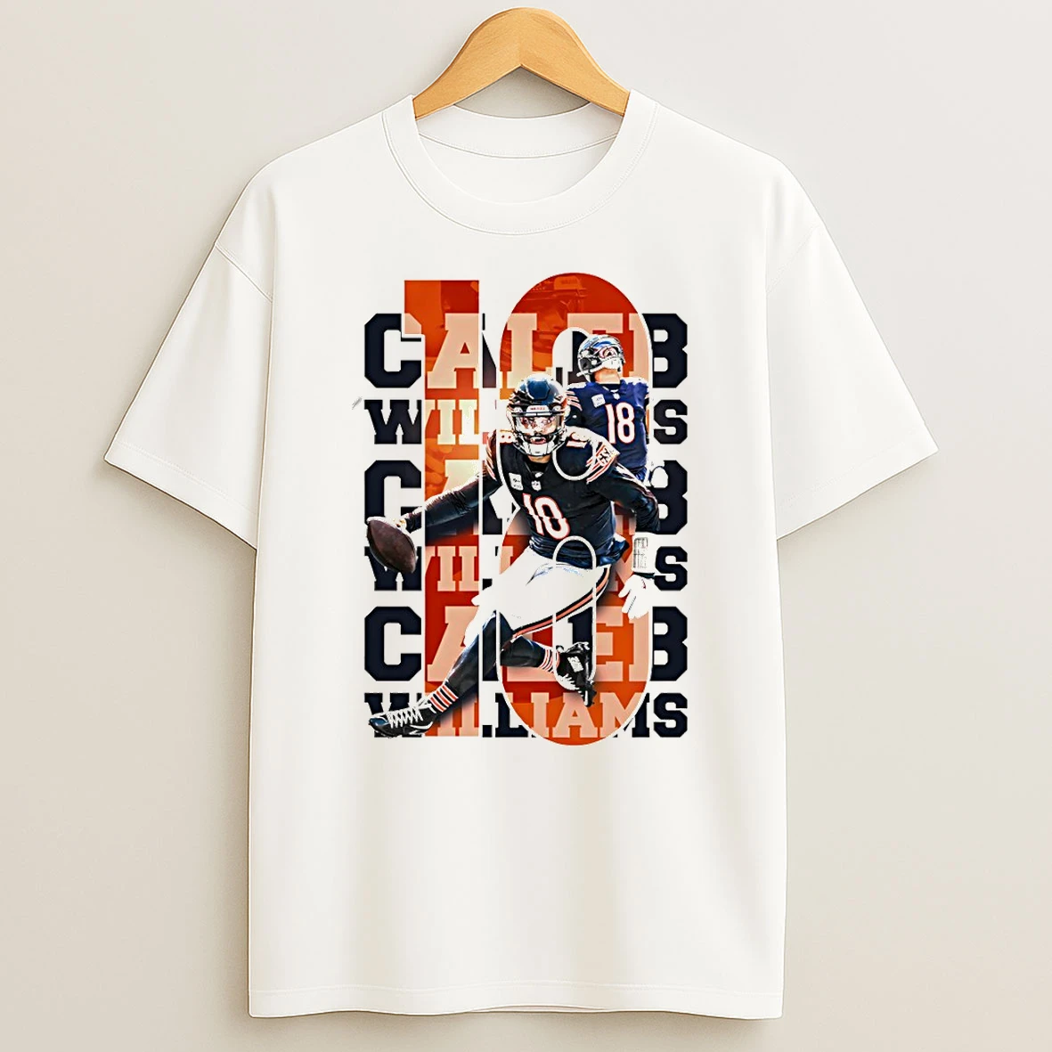 Caleb Williams 18 Chicago Bears Football Nfl Da Bears Vintage T Shirt