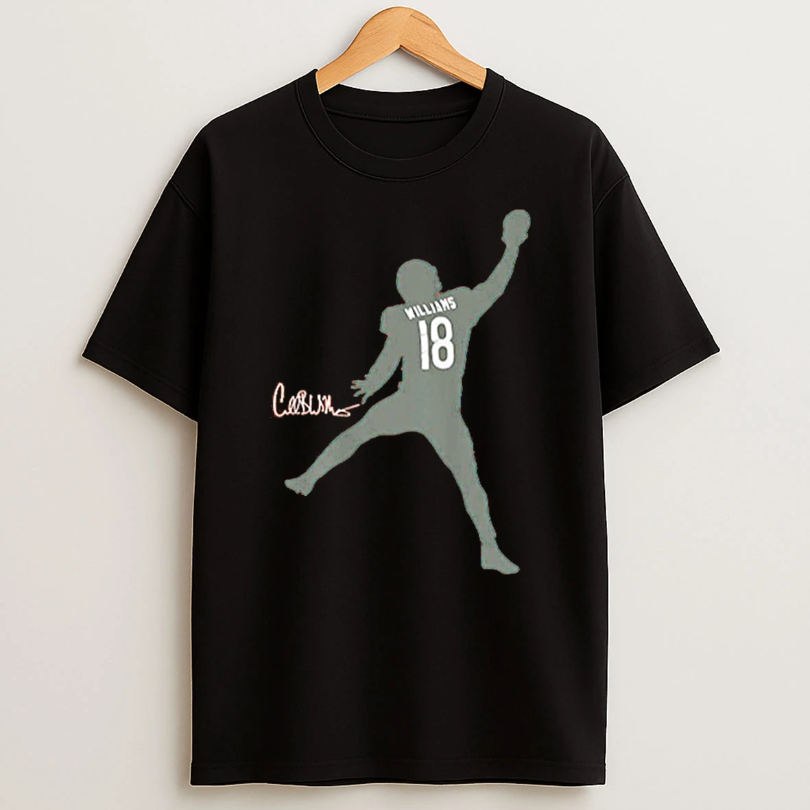 Caleb Williams Iceman Silhouette Chicago Bears Icon 4th 8 Throw Left T Shirt