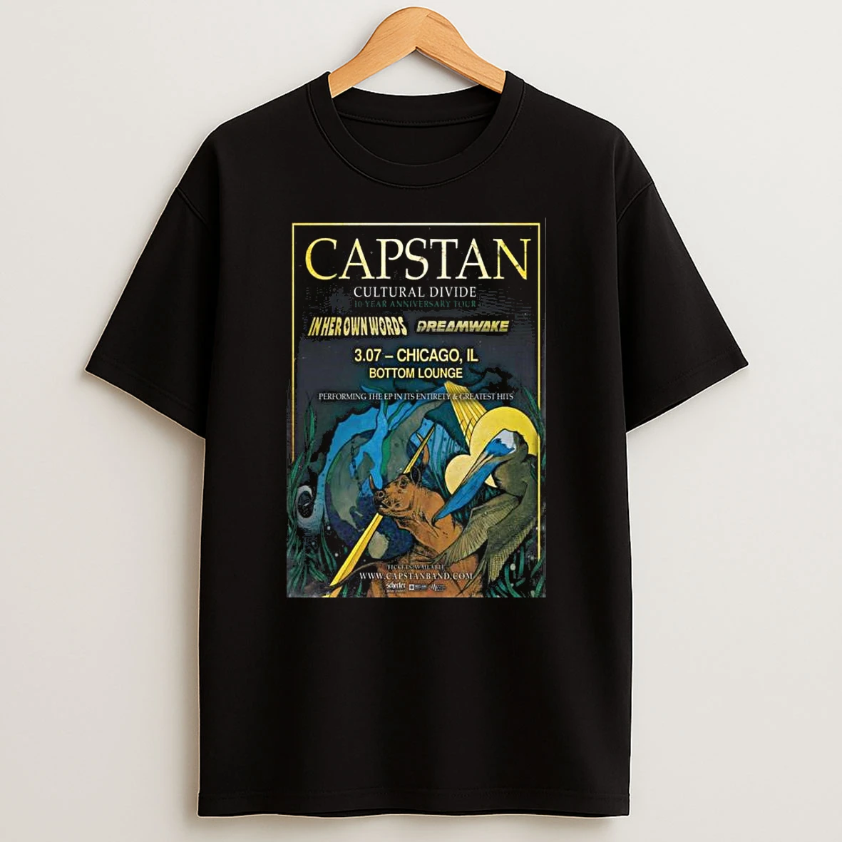 Capstan Cultural Divide 10 Year Anniversary Tour Bottom Lounge Chicago Il Mar 7 2026 T Shirt