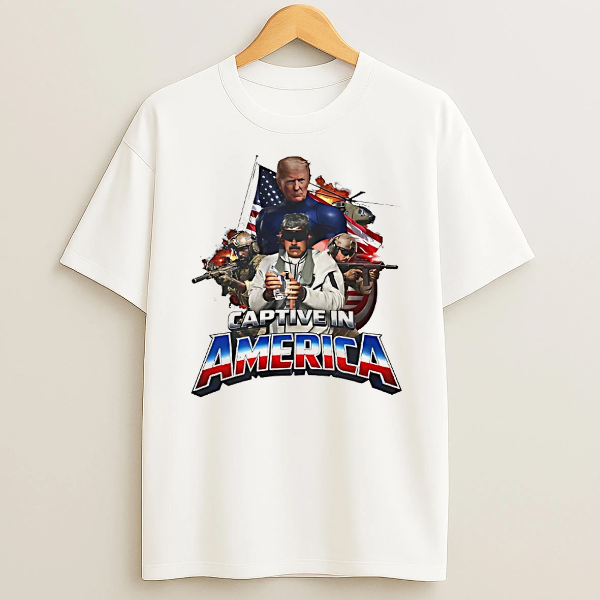 Captive In America Trump And Maduro Graphic Circle T Shirt