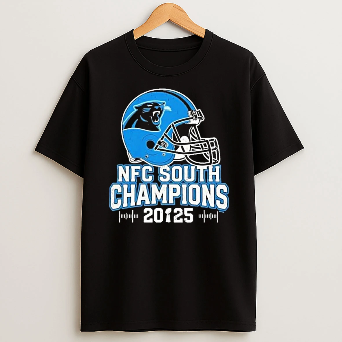 Carolina Panthers Are Nfc South Champions Nfl Helmet Logo 2025 T Shirt